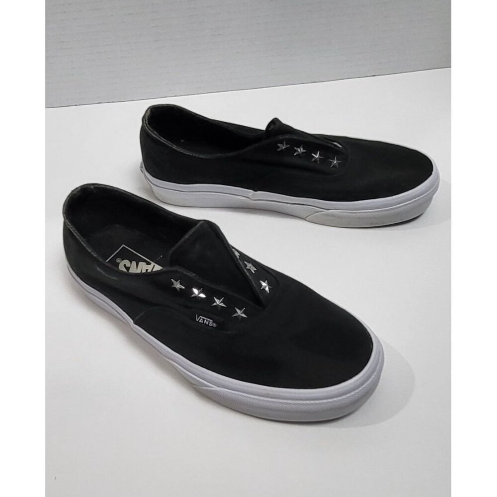 Vans Classic Slip-On Black Sneakers with Studded Stars Size 6